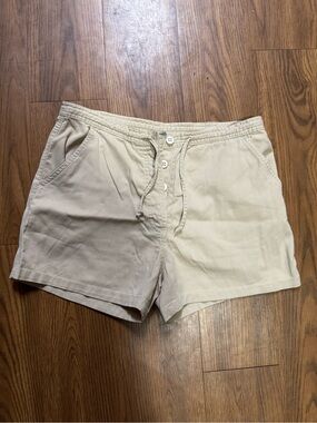 Women's 100% cotton Neutral Drawstring Shorts - Cream Beach Athletic Summer